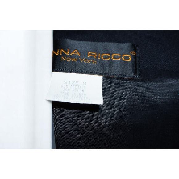 Vintage Donna Ricco Black Midi Dress Size 8 USA Made | 80s 90s Keyhole Neck - Picture 10 of 10